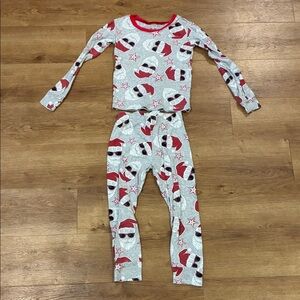 Place Kids Pajama Set‎ - Red and Gray Santa with sunglasses